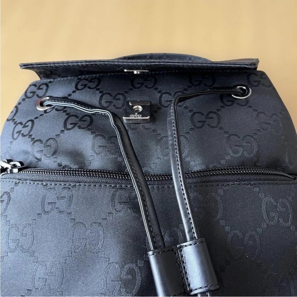 Gucci Charcoal Monogram Backpack - Picture 11 of 16
